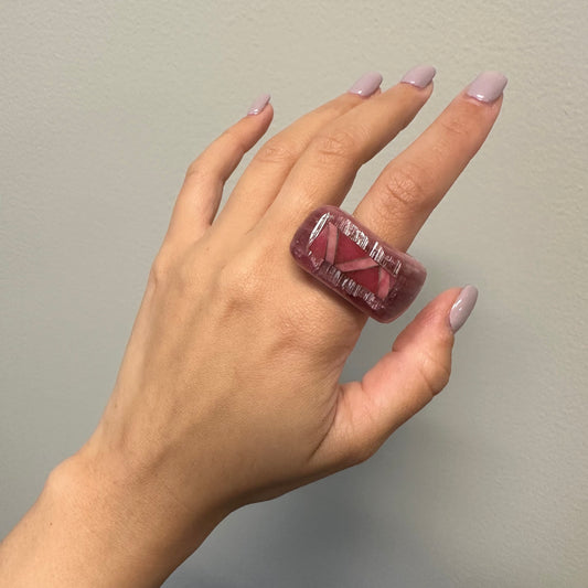 1980s Rubellite Ring on finger