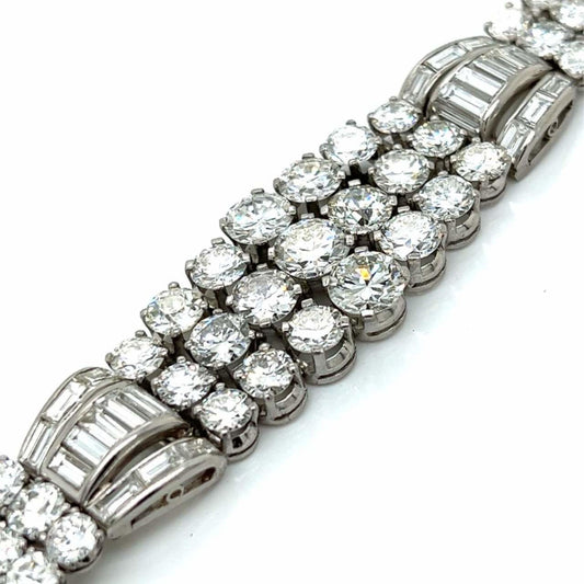 Art Deco Platinum Diamond Bracelet close-up