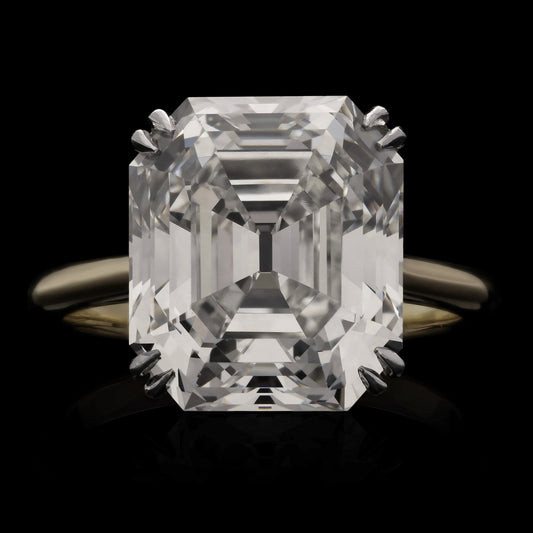 Antique Diamond in Modern Platinum & 18KT Yellow Gold Ring front