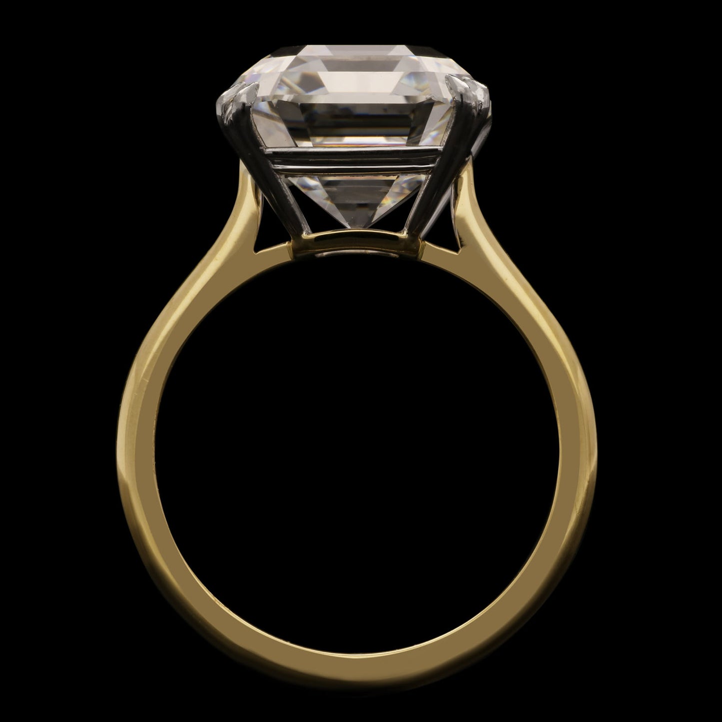 Antique Diamond in Modern Platinum & 18KT Yellow Gold Ring profile