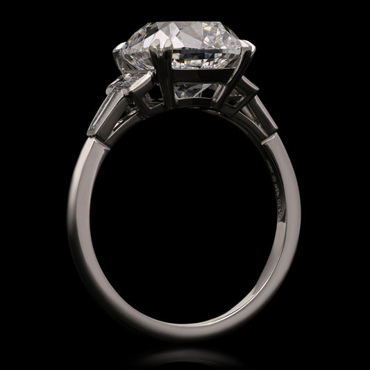 Victorian Diamond in Modern Platinum Ring profile