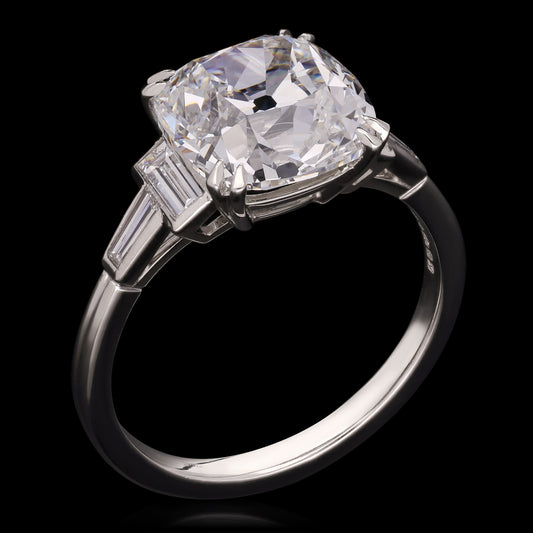 Victorian Diamond in Modern Platinum Ring top