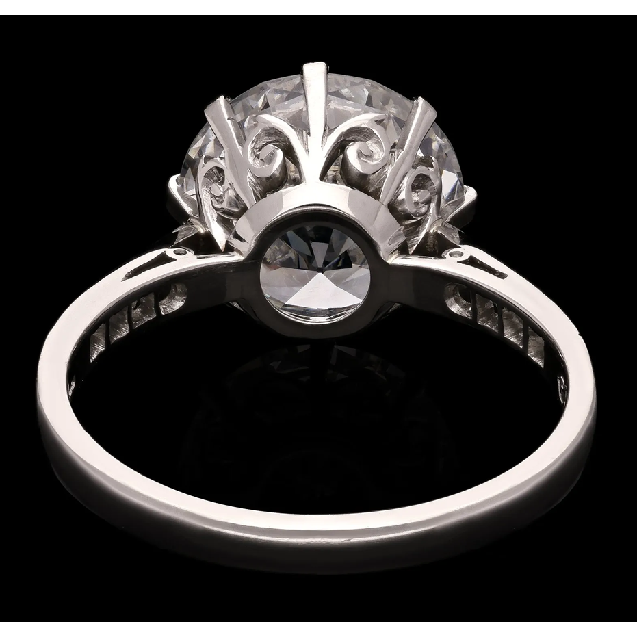Edwardian Diamond in Modern Platinum Ring back