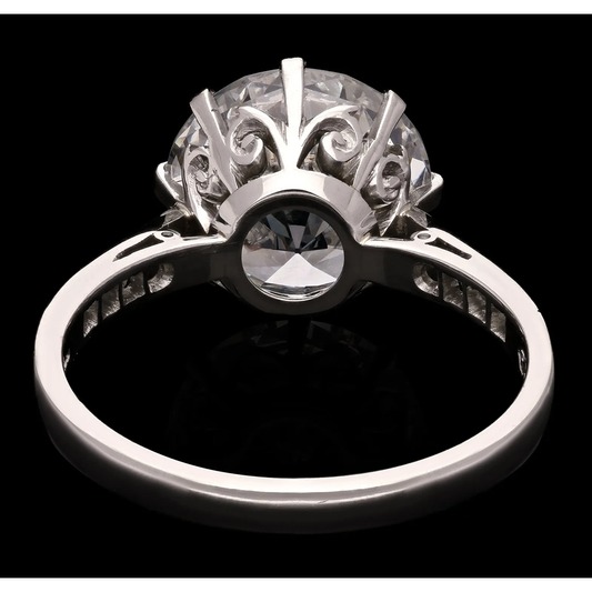 Edwardian Diamond in Modern Platinum Ring back