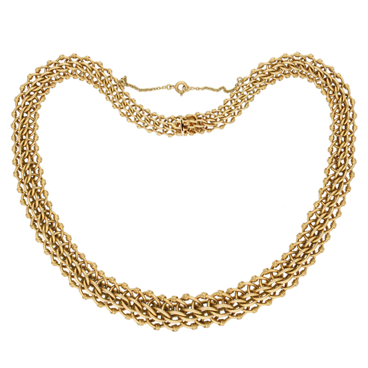 French 1940s 18KT Yellow Gold Necklace front