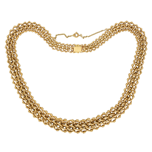 French 1940s 18KT Yellow Gold Necklace back