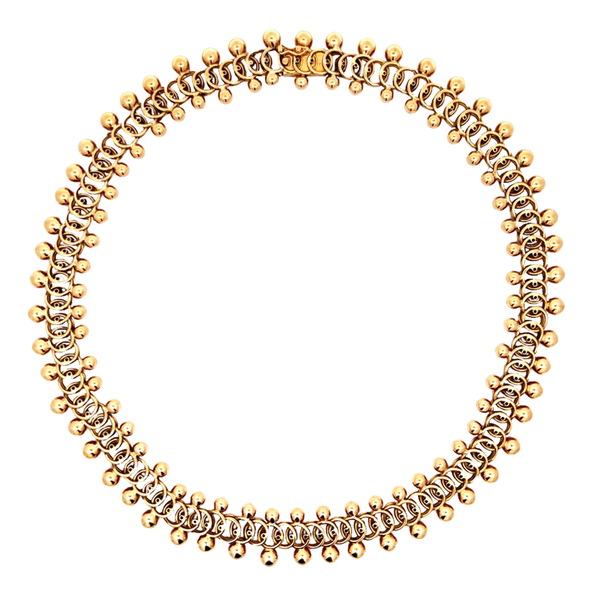 1950s 18KT Yellow Gold Necklace front view