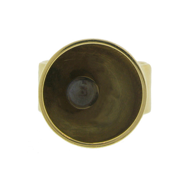 Dinh Van 1970s 18KT Yellow Gold Labradorite Ring front