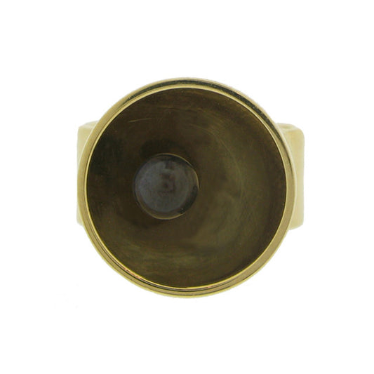 Dinh Van 1970s 18KT Yellow Gold Labradorite Ring front