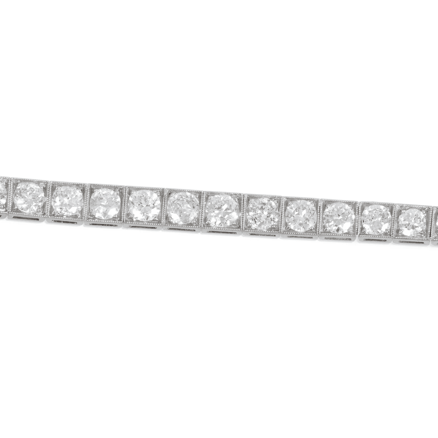 Art Deco Platinum Diamond Bracelet close-up front