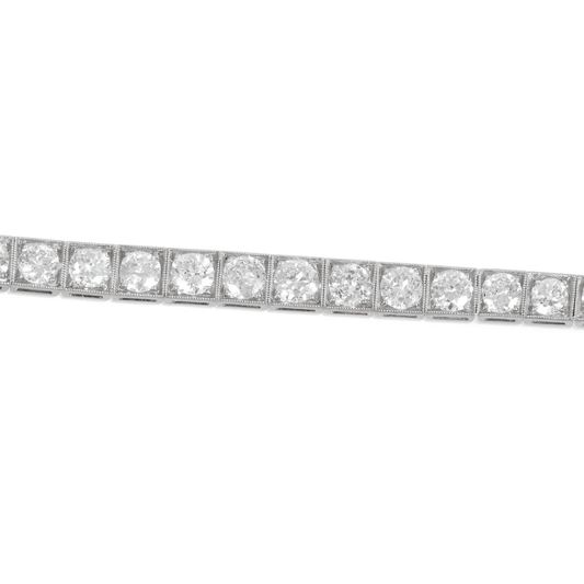 Art Deco Platinum Diamond Bracelet close-up front