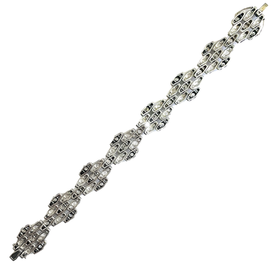 Rene Boivin French 1930s Platinum & 18KT Yellow Gold Diamond Bracelet back