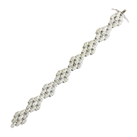 Rene Boivin French 1930s Platinum & 18KT Yellow Gold Diamond Bracelet front