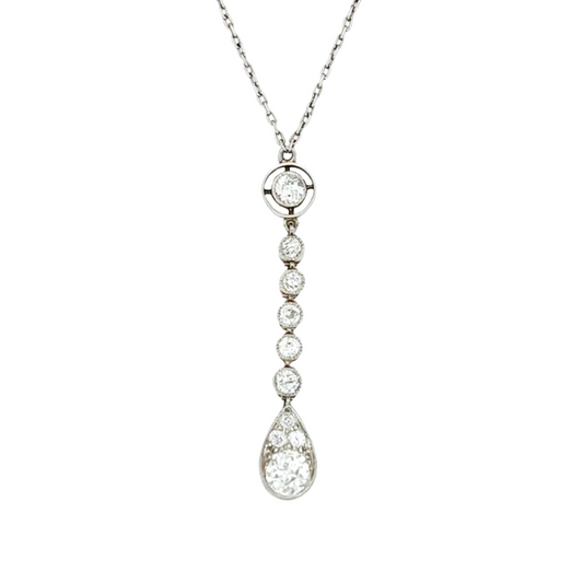 1930s Platinum Diamond Necklace front
