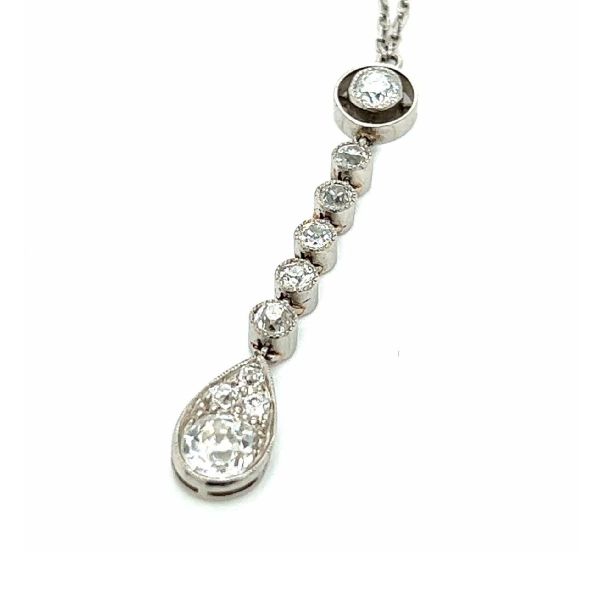 1930s Platinum Diamond Necklace front