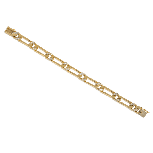 Van Cleef & Arpels French 1960s 18KT Yellow Gold Diamond Bracelet front