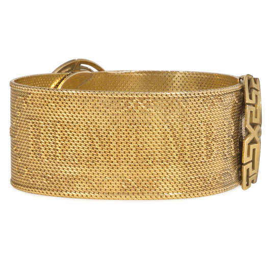 Victorian 15KT Yellow Gold Diamond & Enamel Bracelet back