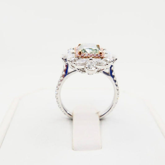 Post-1980s 18KT 1.53ct grayish green Diamond Ringprofile