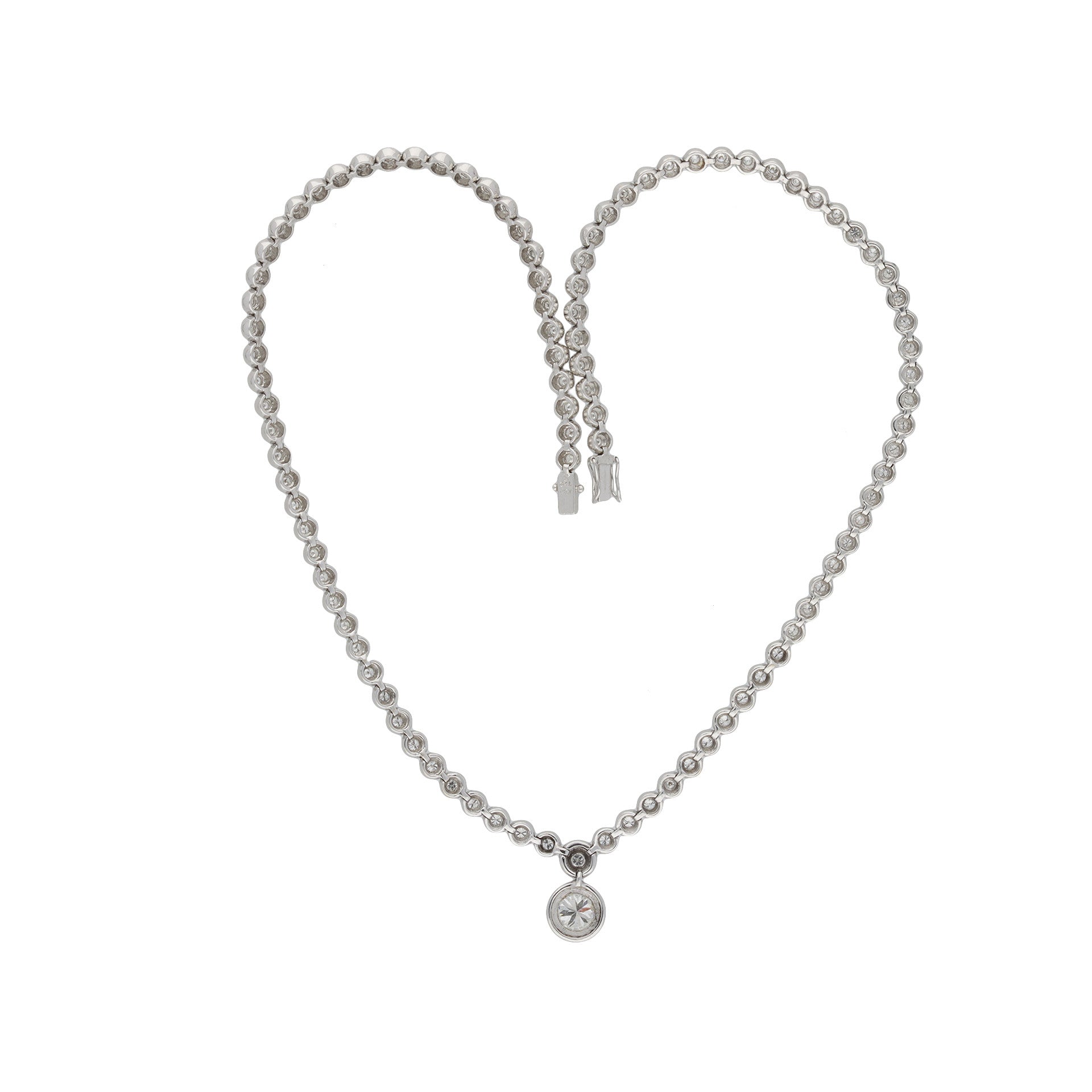 Post-1980s 18KT White Gold Diamond Necklace back