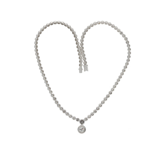 Post-1980s 18KT White Gold Diamond Necklace back