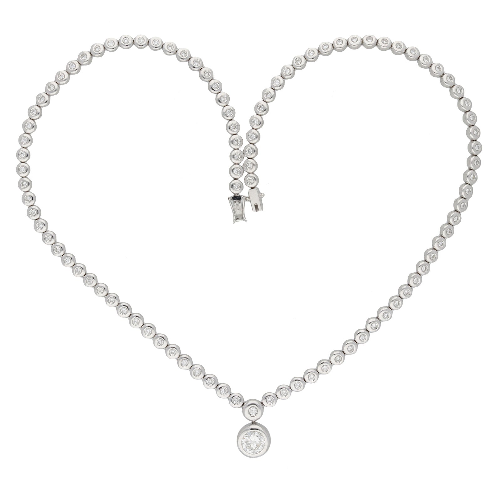 Post-1980s 18KT White Gold Diamond Necklace front