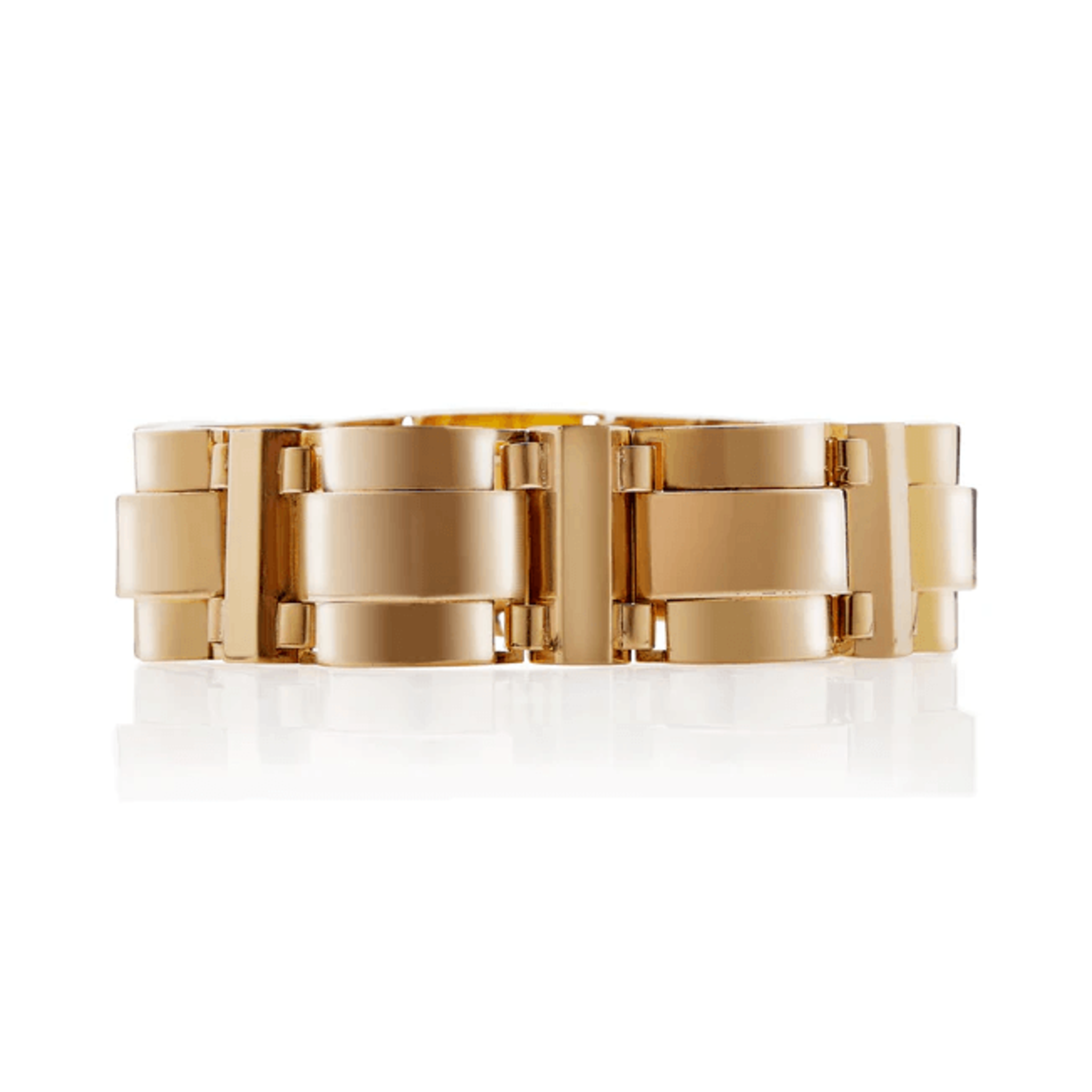 Marcel-François Renard French Retro 18KT Yellow Gold Bracelet front