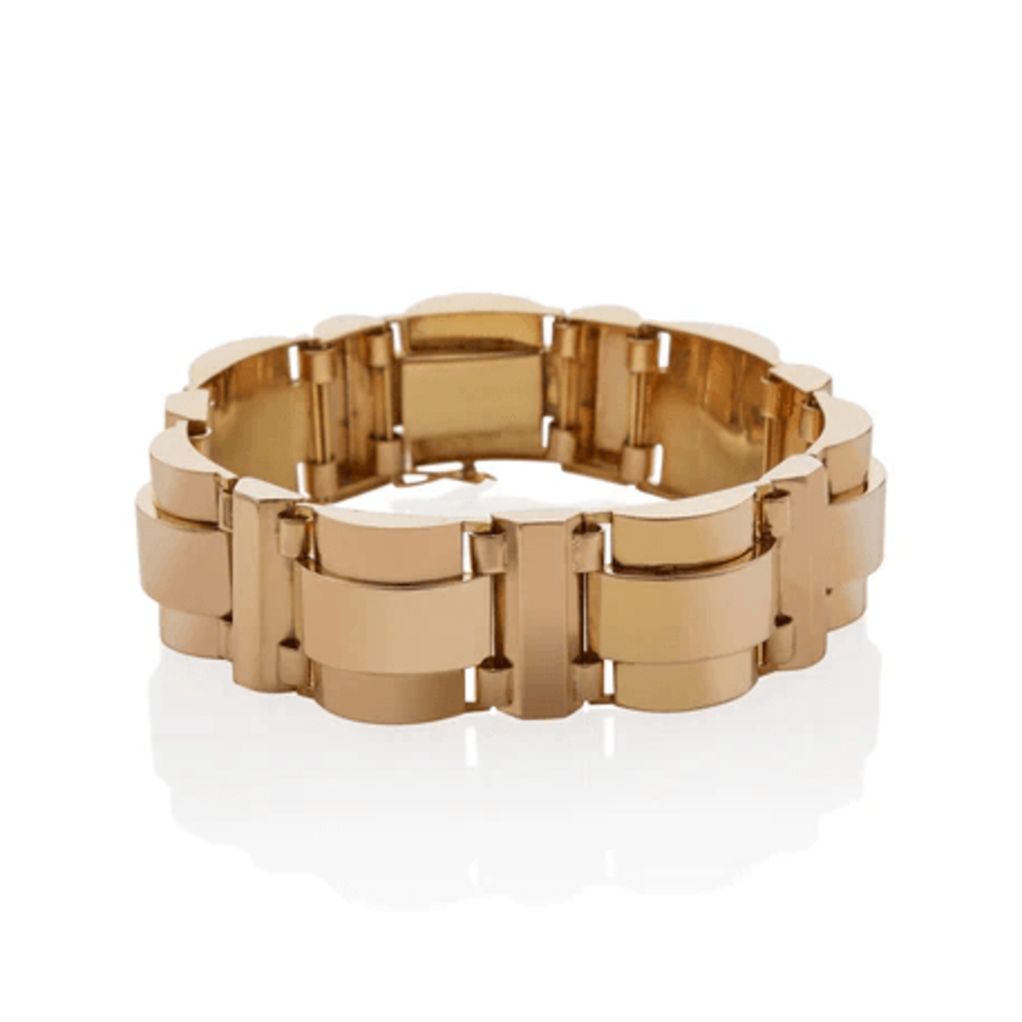 Marcel-François Renard French Retro 18KT Yellow Gold Bracelet front