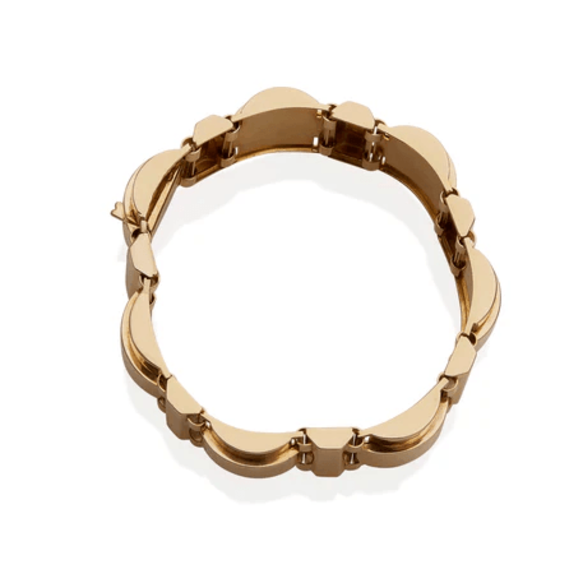 Marcel-François Renard French Retro 18KT Yellow Gold Bracelet top