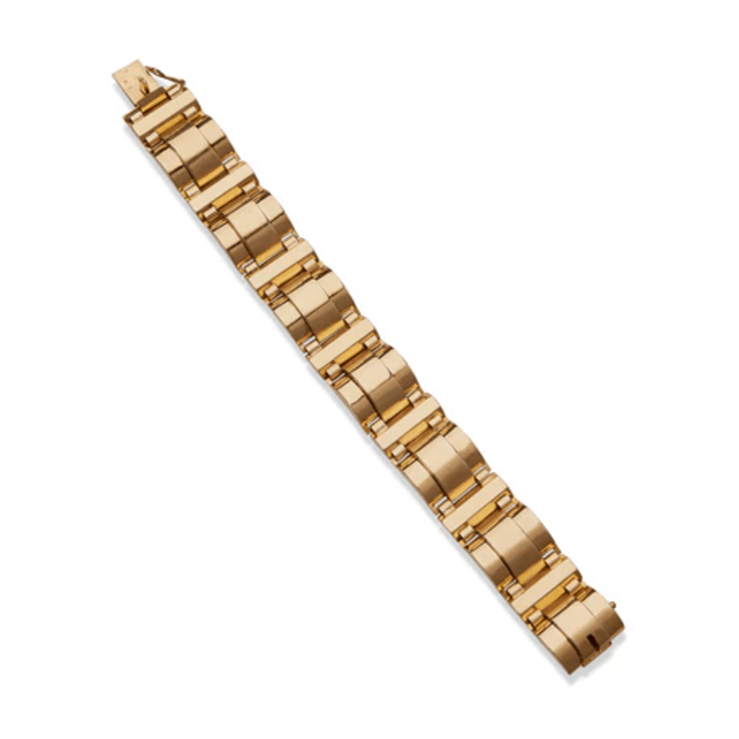 Marcel-François Renard French Retro 18KT Yellow Gold Bracelet front