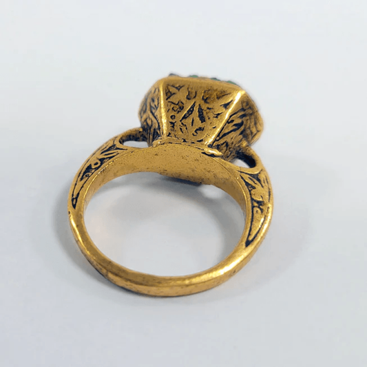 Renaissance Gilt & Ancient Roman Mosaic Glass Ring back