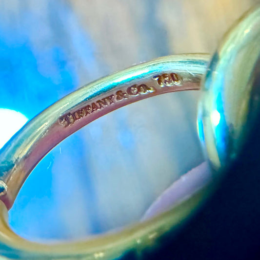 Tiffany & Co. Post-1980s 18KT Yellow Gold Carnelian Agate Necklace close-up of signature