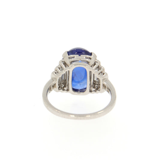 1930s Platinum Sapphire & Diamond Ring back
