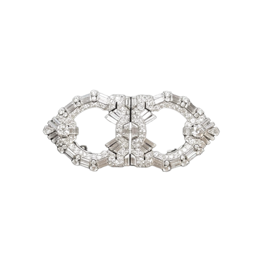 Raymond Yard 1930s Platinum Diamond Brooch front