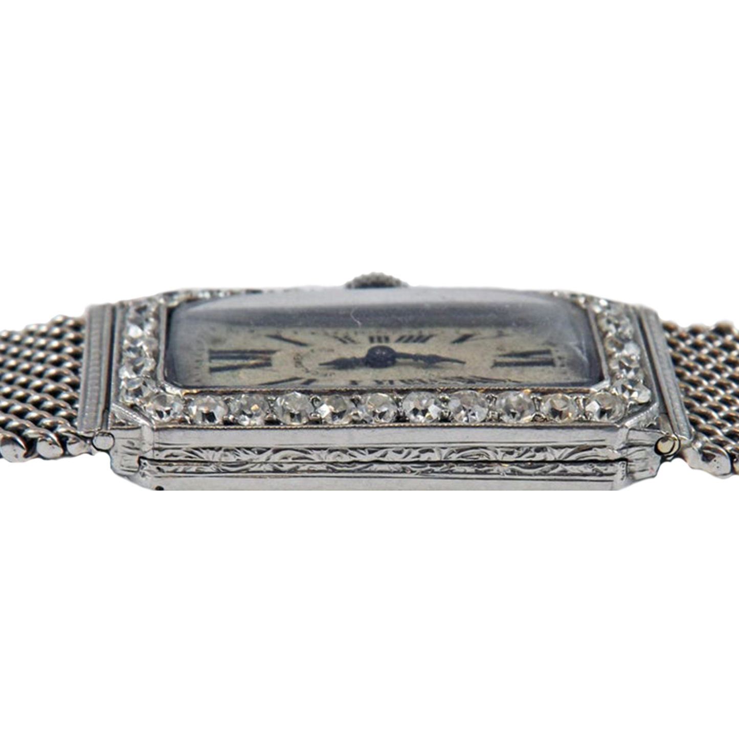 J.E. Caldwell Audemars Piguet Art Deco Platinum Diamond Watch Bracelet side