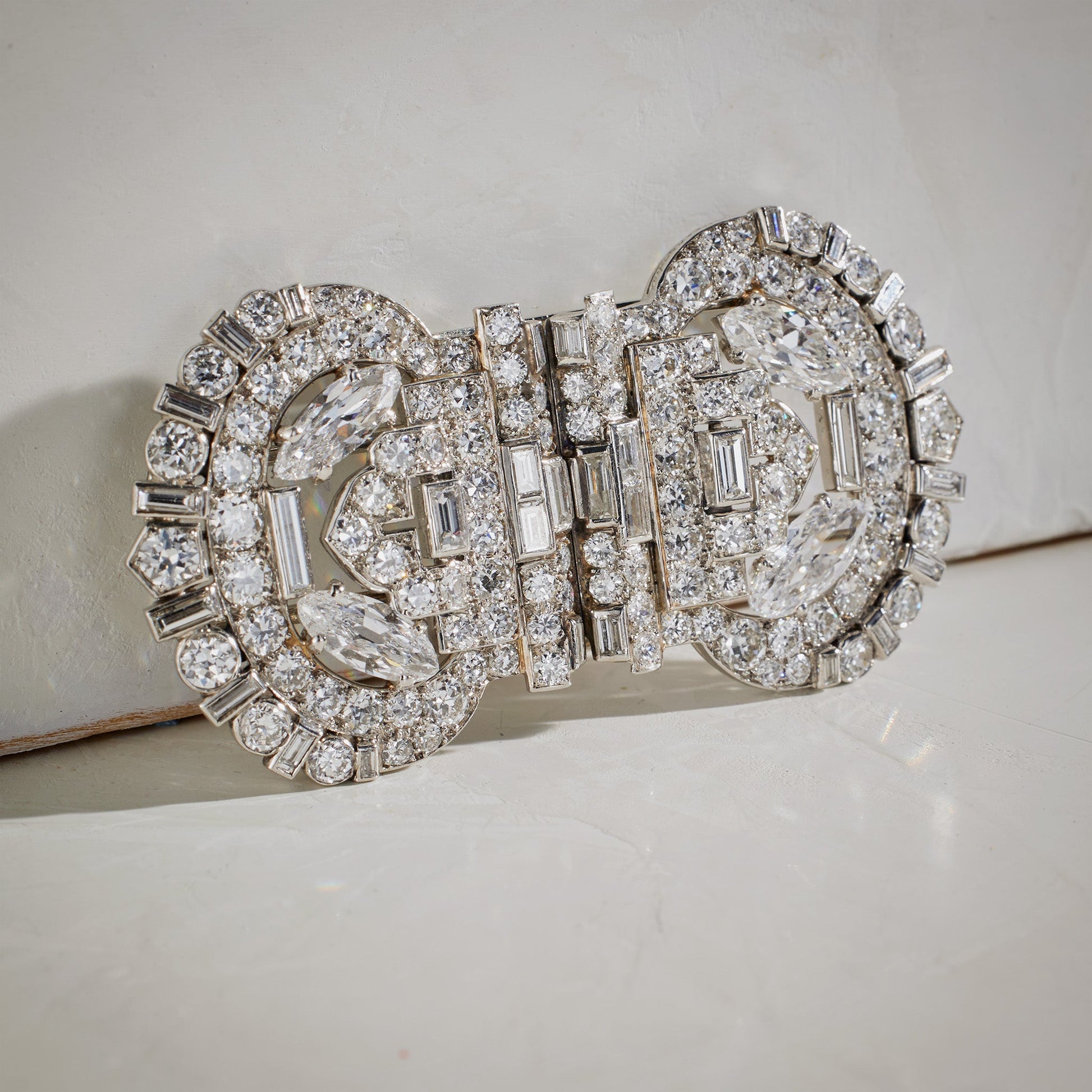 Cartier London 1930s Platinum Diamond Brooch front