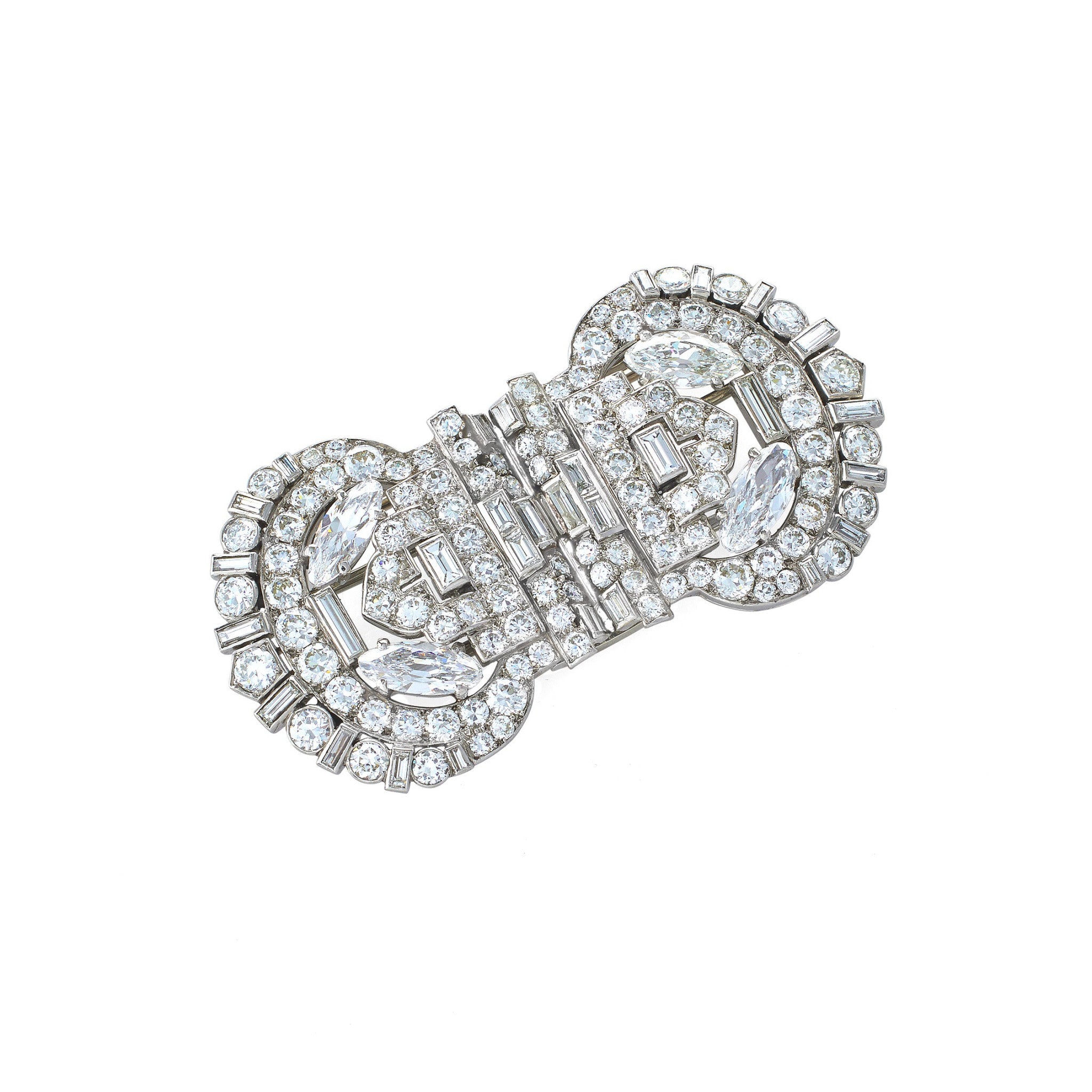 Cartier London 1930s Platinum Diamond Brooch front