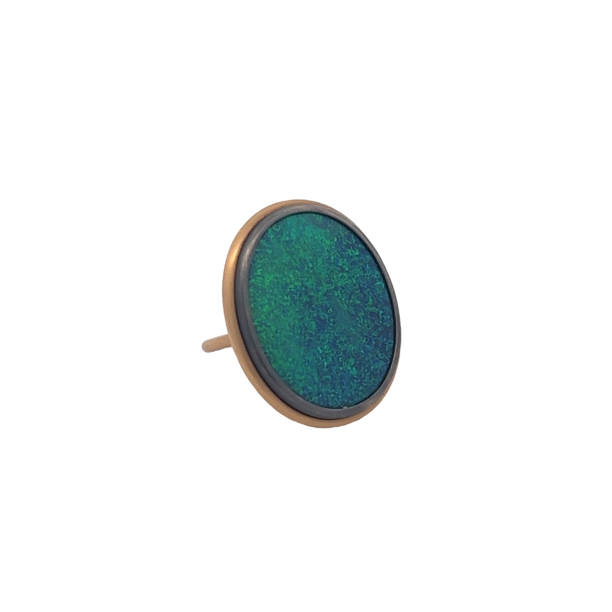 Post-1980s 18KT Yellow Gold Opal Ring front