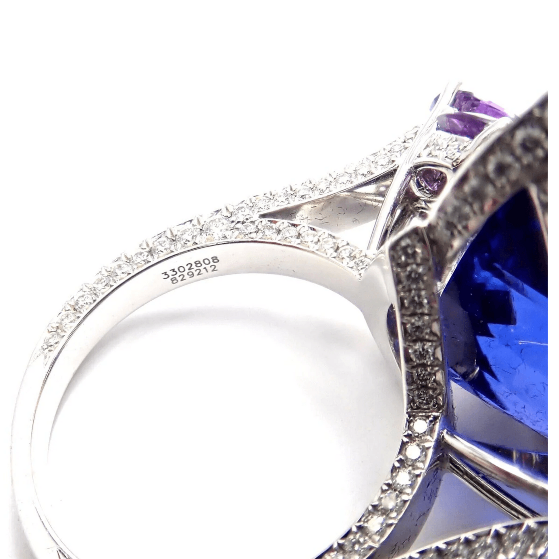 Chopard Post-1980s 18KT White Gold Diamond, Amethyst & Tanzanite Ring number