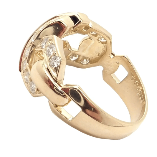 Cartier 1980s 18KT Yellow Gold Diamond Fox Trot Ring side