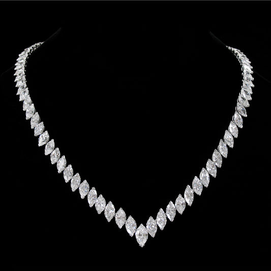 Van Cleef & Arpels 1960s Platinum Diamond Necklace front