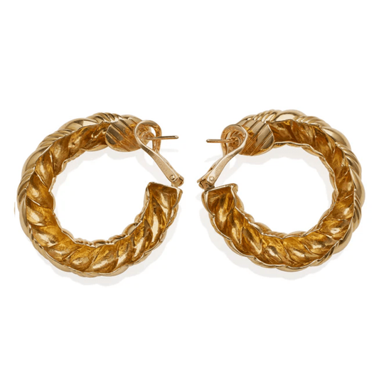 Van Cleef & Arpels Paris 1980s 18KT Yellow Gold Earrings back