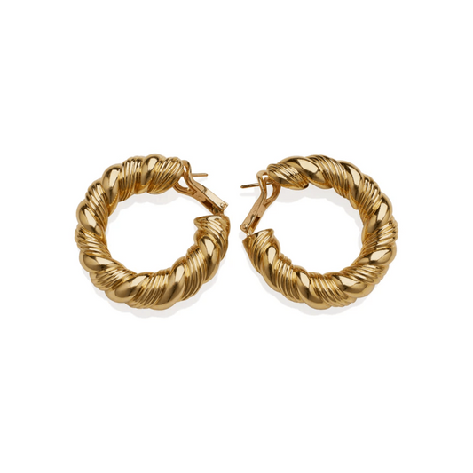 Van Cleef & Arpels Paris 1980s 18KT Yellow Gold Earrings front