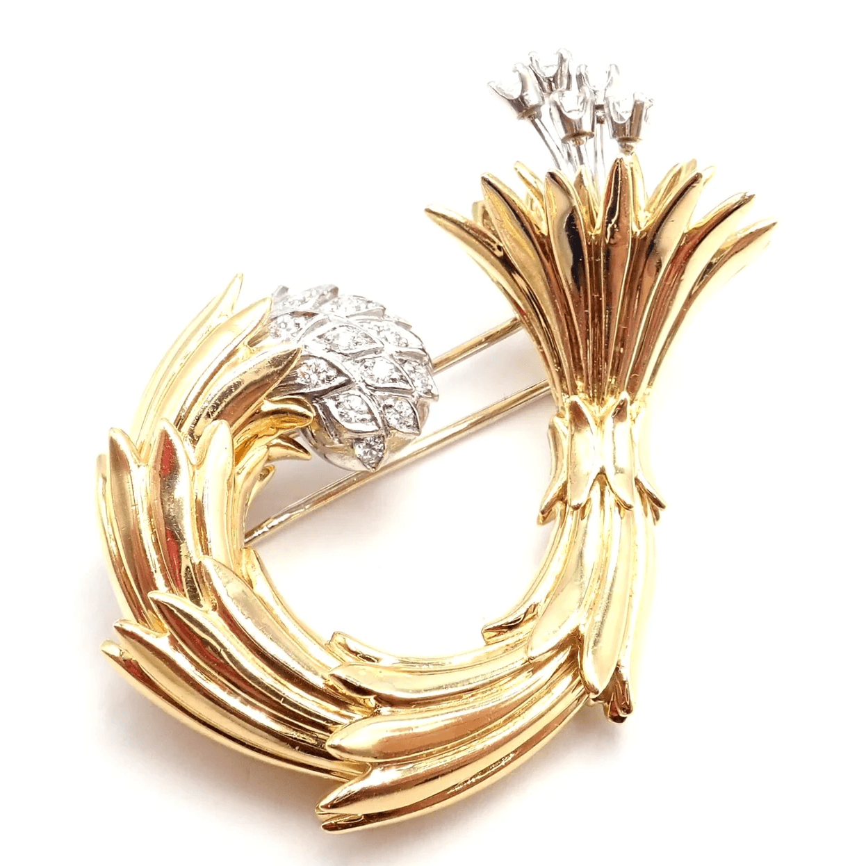 Jean Schlumberger Tiffany & Co. Post-1980s Platinum & 18KT Yellow Gold Diamond Brooch front