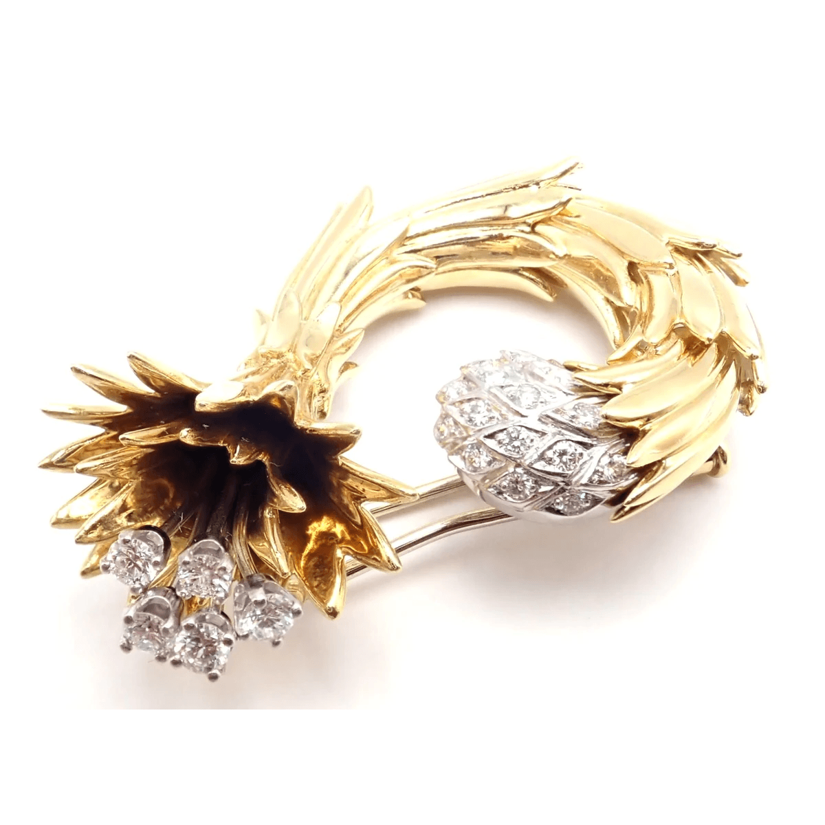 Jean Schlumberger Tiffany & Co. Post-1980s Platinum & 18KT Yellow Gold Diamond Brooch front