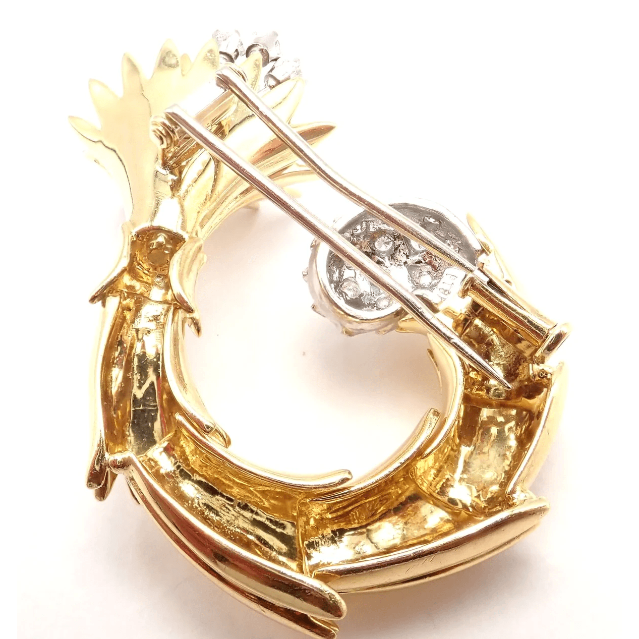 Jean Schlumberger Tiffany & Co. Post-1980s Platinum & 18KT Yellow Gold Diamond Brooch back