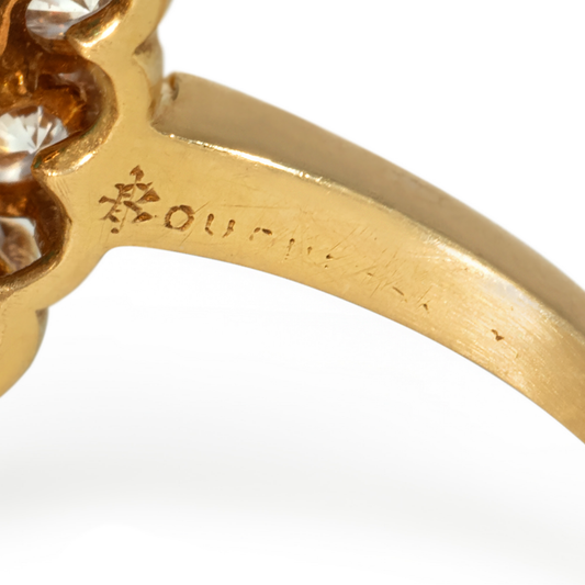 Boucheron Paris 18KT Yellow Gold Turquoise & Diamond Ring signature