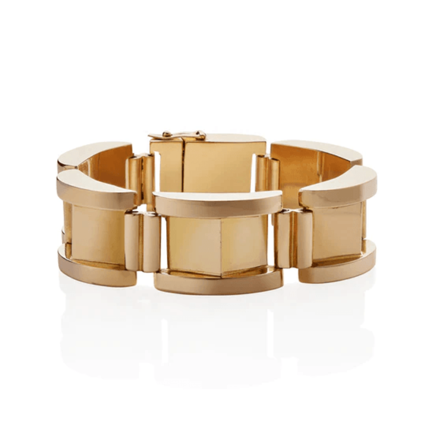 Ernest Le Sénéchal French Retro 18KT Yellow Gold Bracelet front