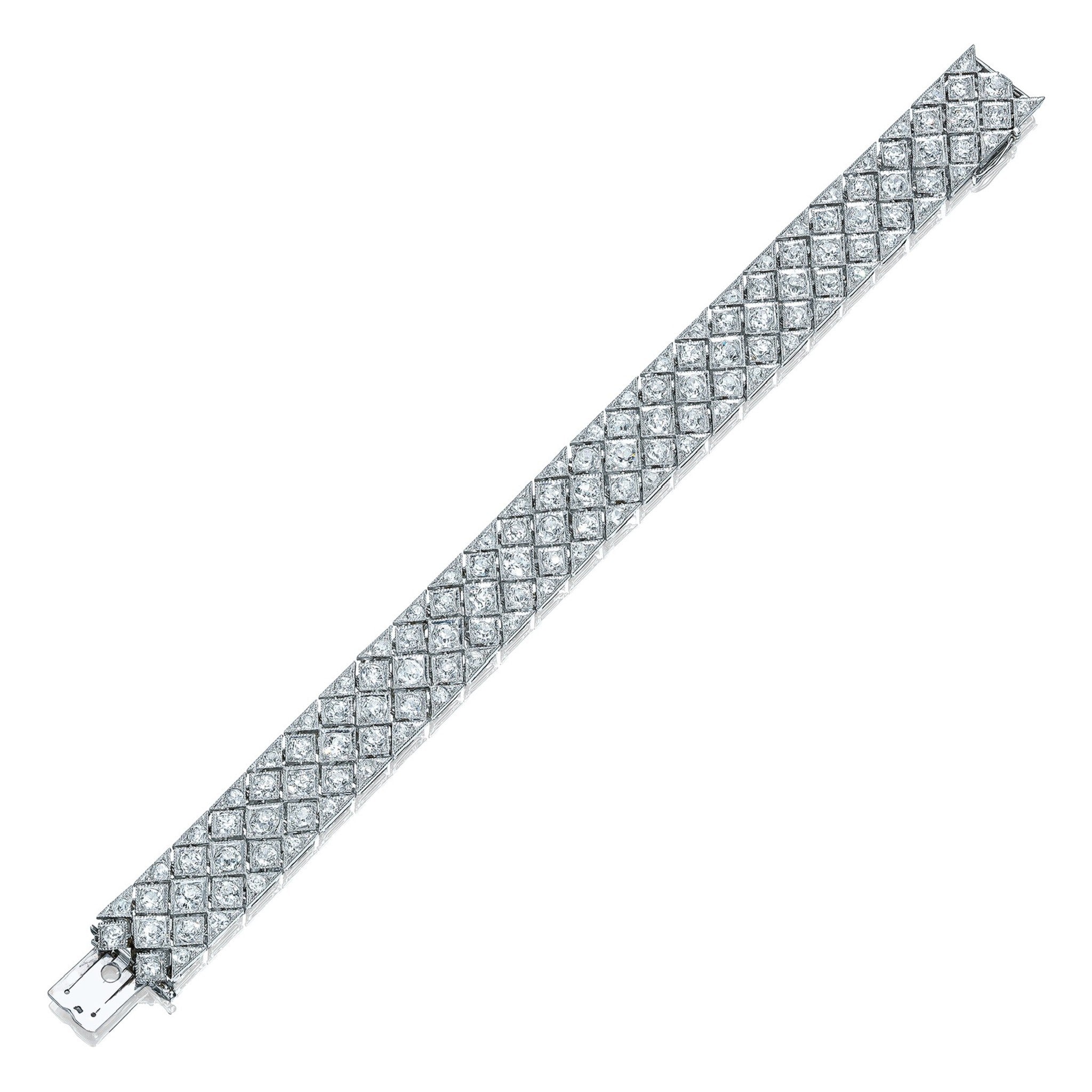 Cartier Paris Edwardian Platinum Diamond Bracelet front