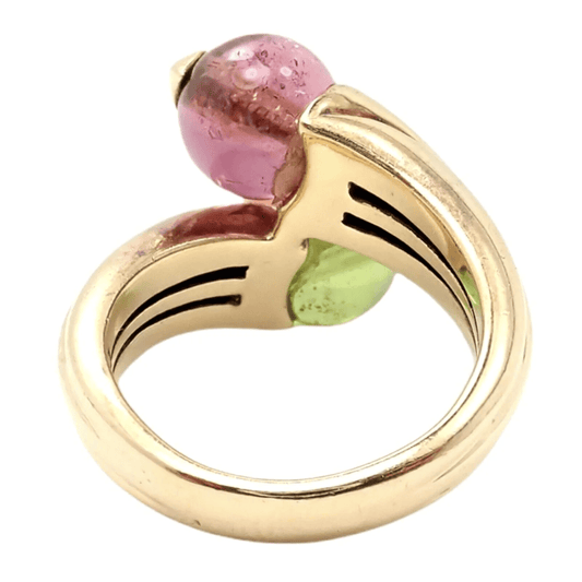 Bulgari 1980s 18KT Yellow Gold Tourmaline Ring back