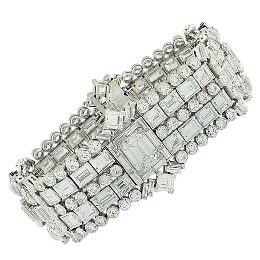 Art Deco Platinum Diamond Bracelet front